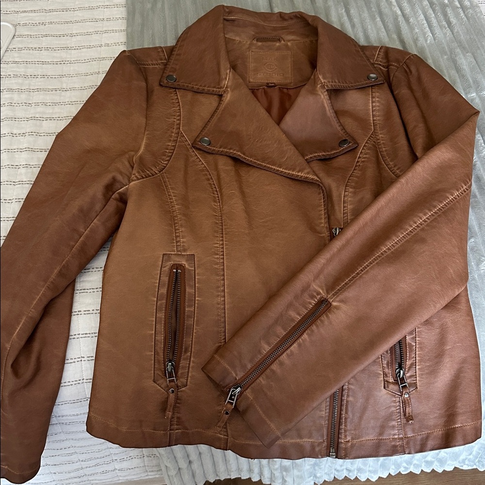 Max Studio Tan Faux Leather Jacket